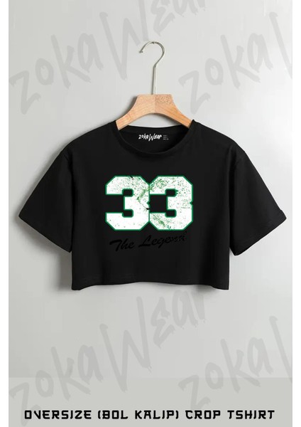 Celtics Number No. 33 Baskılı Oversize Crop T-Shirt