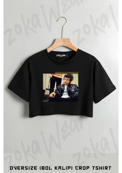Highway 61 Revisited Bob Dylan Baskılı Oversize Crop T-Shirt