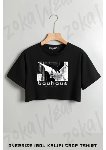 Bauhaus V2 Baskılı Oversize Crop T-Shirt