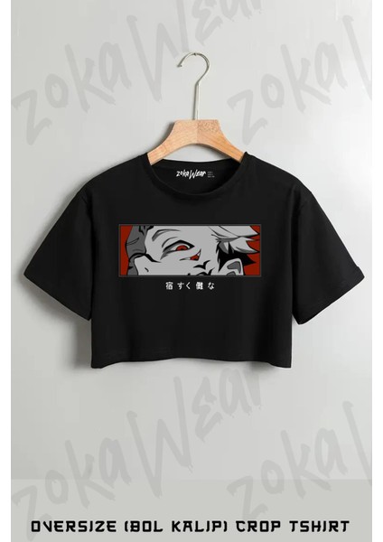Jujutsu Kaisen Sukuna Ryomen V2 Baskılı Oversize Crop T-Shirt