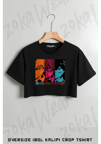 My Hero Izuku Midoriya Art Baskılı Oversize Crop T-Shirt