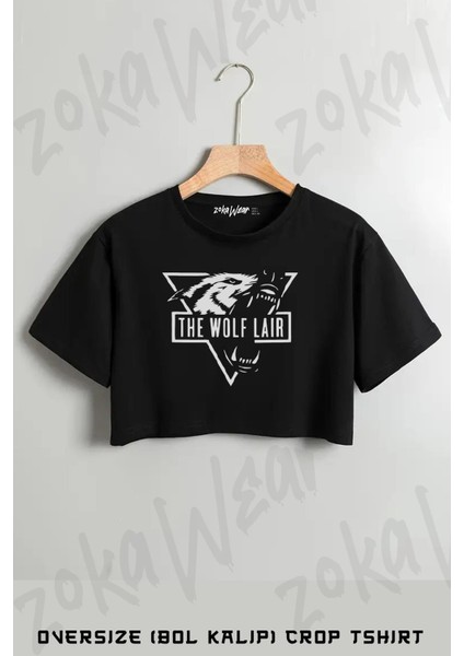 Kurt Ini The Wolf Lair Baskılı Oversize Crop T-Shirt