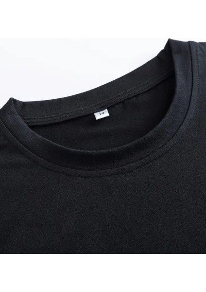 Boş Yapma Baskılı Oversize Crop T-Shirt