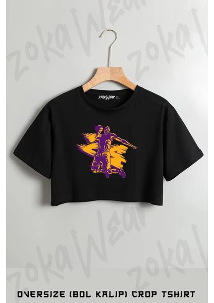 Kobe Bryant Baskılı Oversize Crop T-Shirt