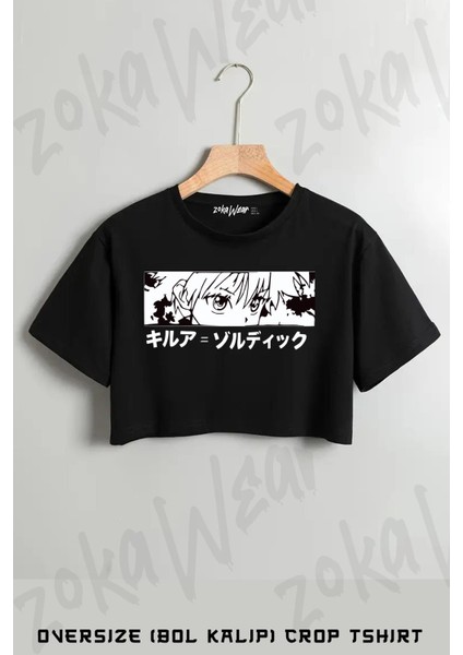 Killua Eyes V2 Hunter x Hunter Baskılı Oversize Crop T-Shirt
