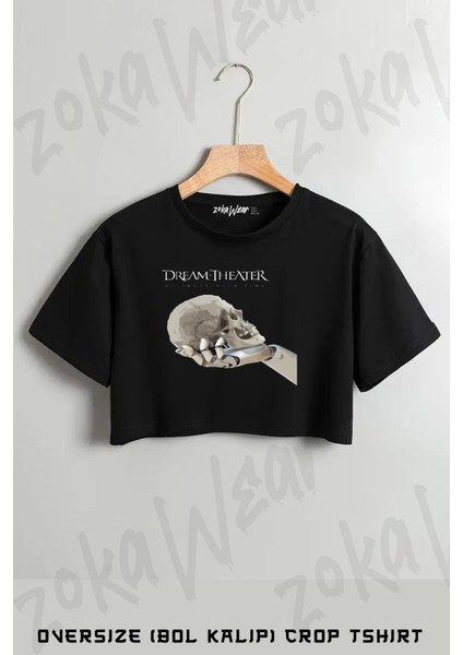 Time Dream Theater Baskılı Oversize Crop T-Shirt