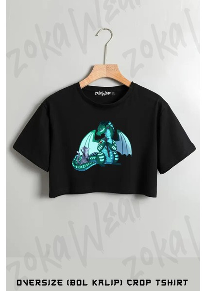 Wings Of Fire Warriors Baskılı Oversize Crop T-Shirt