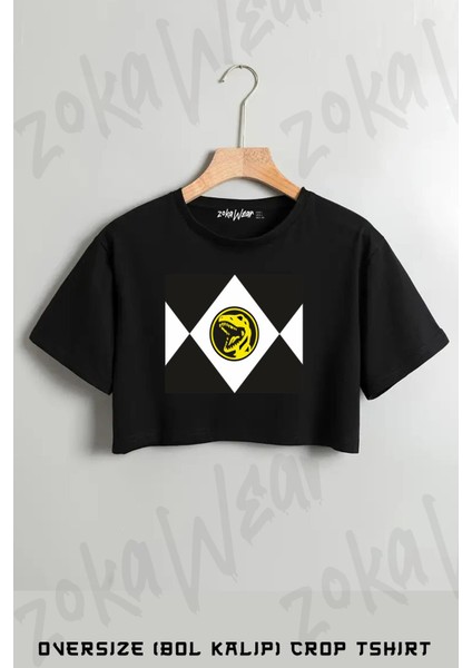 Tyrannosaurus Dinozord Baskılı Oversize Crop T-Shirt