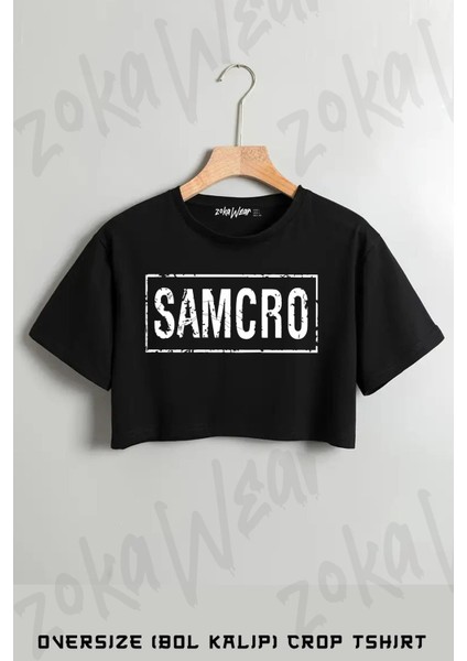 Samcro Baskılı Oversize Crop T-Shirt