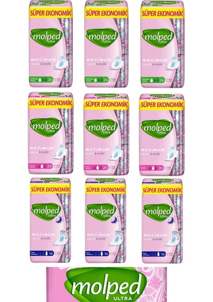 Ultra Süper Ekonomik 9'lu Karma Paket (3 x Gece 16 lı + 3 x Normal 24 lü + 3 x Uzun 20LI)