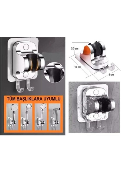 Duş Mafsalı Yapışkanlı Askılıklı Krom