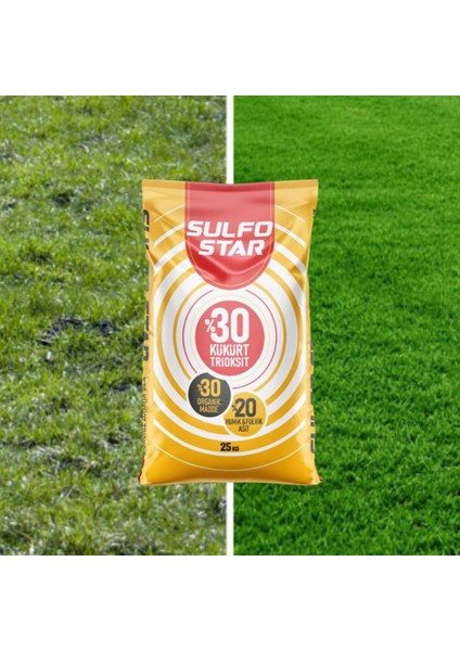 Sararan ve Kuruyan Çimler Için Yeşillendirici Yavaş Salınımlı Akıllı Gübre 25 kg 250M2 Alan Için