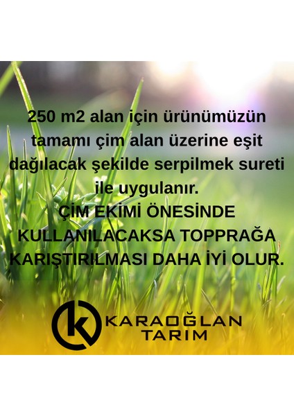 Sararan ve Kuruyan Çimler Için Yeşillendirici Yavaş Salınımlı Akıllı Gübre 25 kg 250M2 Alan Için fiyatları