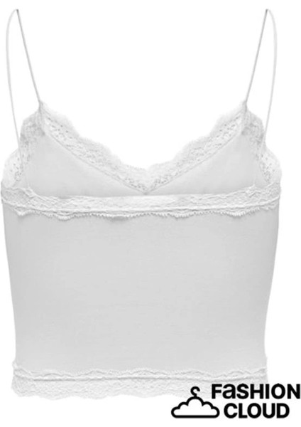 Dantel Yaka Ip Askılı Crop