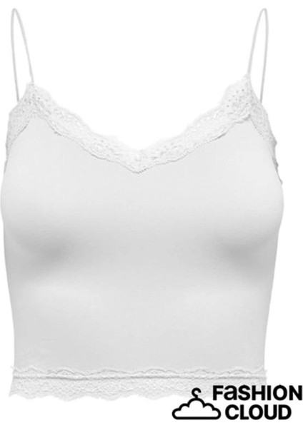 Dantel Yaka Ip Askılı Crop