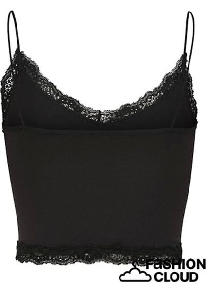Dantel Yaka Ip Askılı Crop