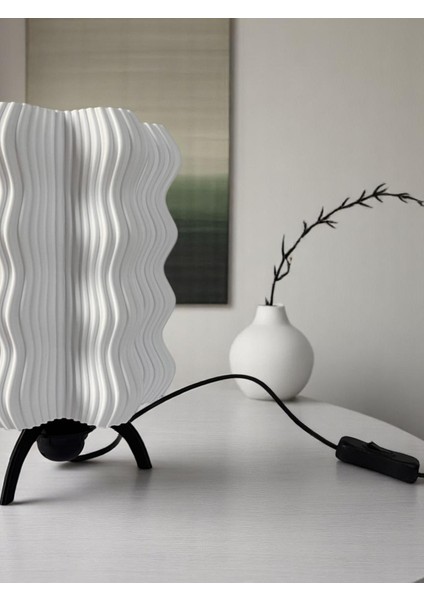 Wave Nordic Masa Lambası | Dalga Formlu Modern Dekoratif Obje Abajur