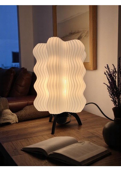 Wave Nordic Masa Lambası | Dalga Formlu Modern Dekoratif Obje Abajur