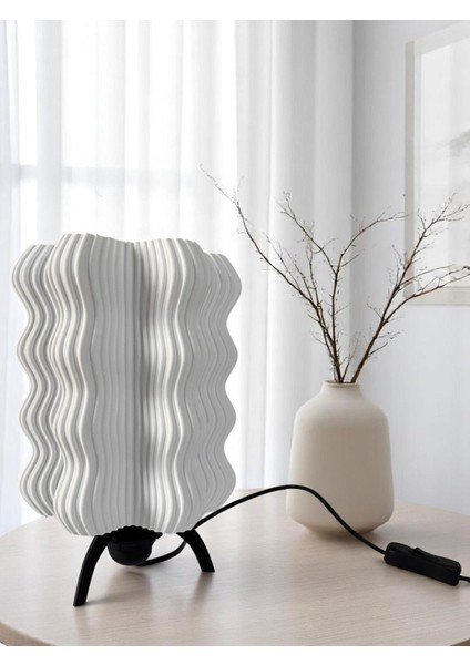 Wave Nordic Masa Lambası | Dalga Formlu Modern Dekoratif Obje Abajur