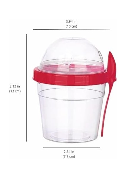 4'lü Paket 17 Oz Hareket Halinde Küçük Kahvaltı Yoğurt Parfe Bardakları, Kapaklı ve Kaşıklı Yeniden Kullanılabilir Plastik Kaplar, Gecelik Yulaf Tahıl Granola Yulaf Ezmesi ve Atıştırmalık