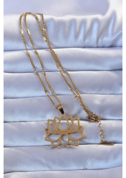 316L Altın Renk Lotus Kolye fiyatları