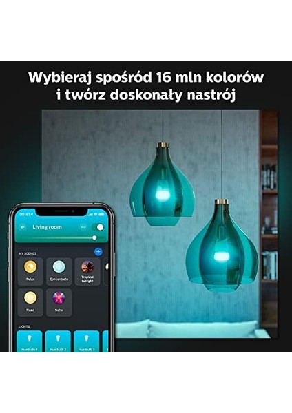 Hue Wca 9-75W Renkli Akıllı LED Ampul Başlangıç Seti, 3'lü, Akıllı Butonlu, E27, Bluetooth Özellikli
