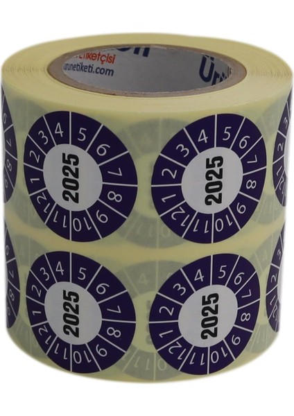 Etiketler , Hazır Al Hızlı Al Vellum Tarih Seçme Etiketi 30MM x 30MM Ruloda 1000 Adet (Mor, 2025)