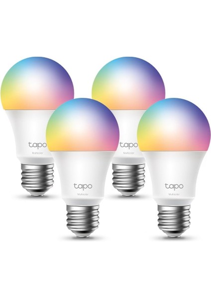 Tapo L530E(4-PACK), Çok Renkli Akıllı Wi-Fi Ampulü, 8.7 W, 2.4 Ghz, 16.000.000 Renk Tonu, E27 Duy, Amazon Alexa ve Google Home ile Çalışır, Rengi Değiştirilebilir, Hub Gerekmez