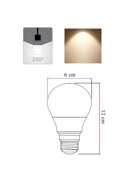 LED E27 14W 1521LM 2700K Lamba Sarı Işık
