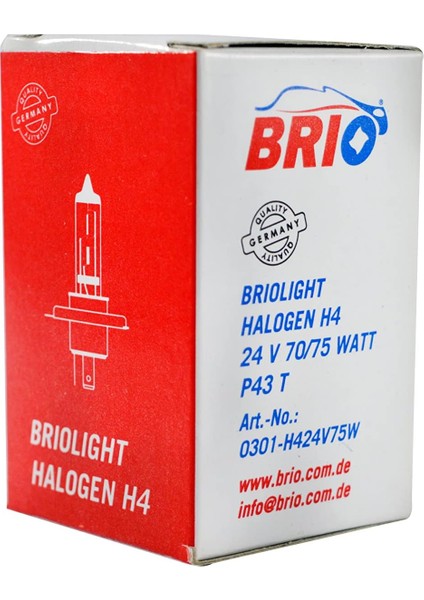 Ampul Halojen H4 24V 75/70W 64196 2 Li