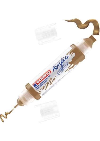 5400 Akrilik 3D Çift Astar - Altın - 1 Akrilik Renkli Tüp - 2 Nozul 2-3,5-10MM - Tuval, Boyama Panoları ve Ahşap Için Akrilik Boya - Sanatçı Kalitesinde Renklerde Su Geçirmez Akrilikler