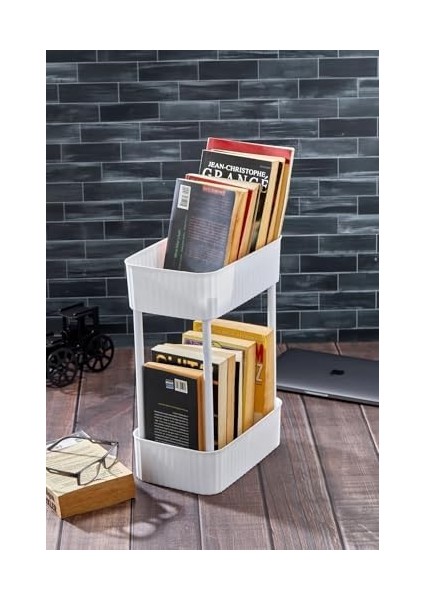 2 Katlı Çok Amaçlı Raf Kitaplık Organizer Düzenleyici