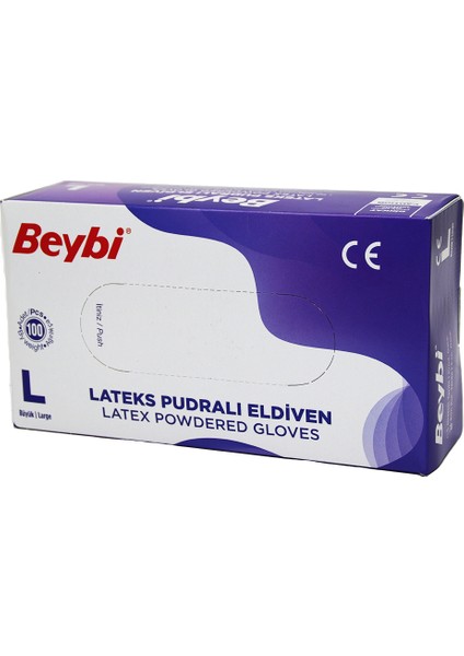Beybi L Pudralı Muayene Eldiveni 100LÜ