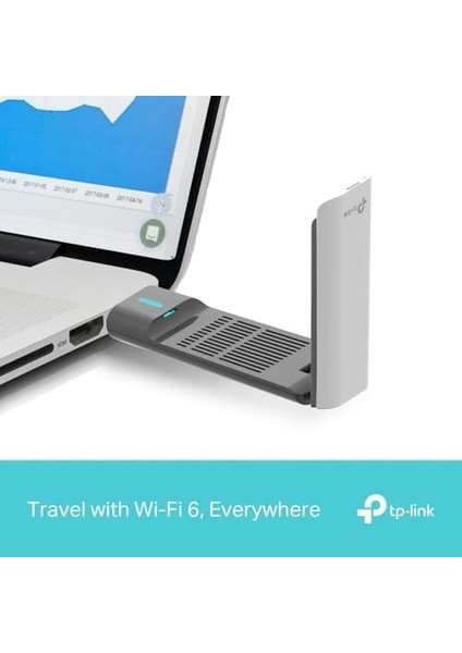 Archer TX50UH, AX3000 Mbps, 1,2 Metre USB 3.0 Kablo, Yüksek Çekim Güçlü Wi-Fi 6 USB Adaptör