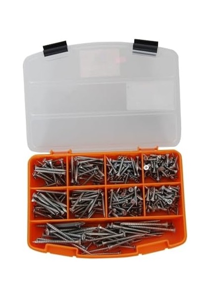 All Essential Fasteners 405 Adet 12 Çeşit Vida Seti,full Paket Sunta Vidası Seti, Bitz Matkap Ucu
