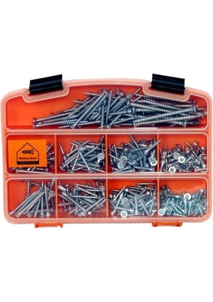 All Essential Fasteners 405 Adet 12 Çeşit Vida Seti,full Paket Sunta Vidası Seti, Bitz Matkap Ucu