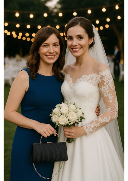 Kadın El Çantası Simli Suni Deri Zincirli Tasarım 26x13x4 cm modelleri