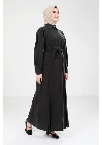 Fermuarlı Siyah Ferace 9206 fiyatları