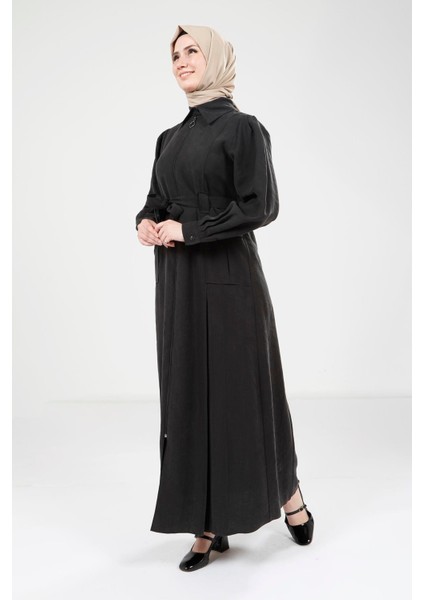 Fermuarlı Siyah Ferace 9206 fırsatları