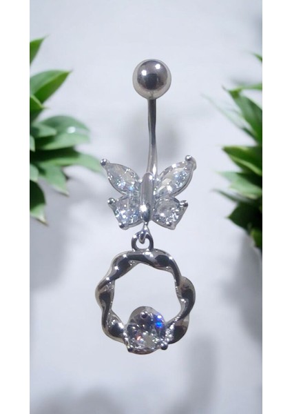 316L Cerrahi Çelik Fashion Paslanmaz Kararmaz Zirkon Taşlı Göbek Piercing fiyatları