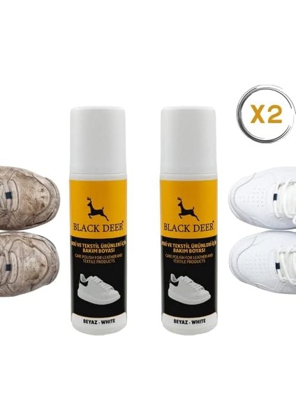 Deer Beyaz Ayakkabı,deri ve Kumaş Boyası,sneaker Beyaz Ayakkabı Temizleyici,deri,kanvas Boya 75 ml (2)