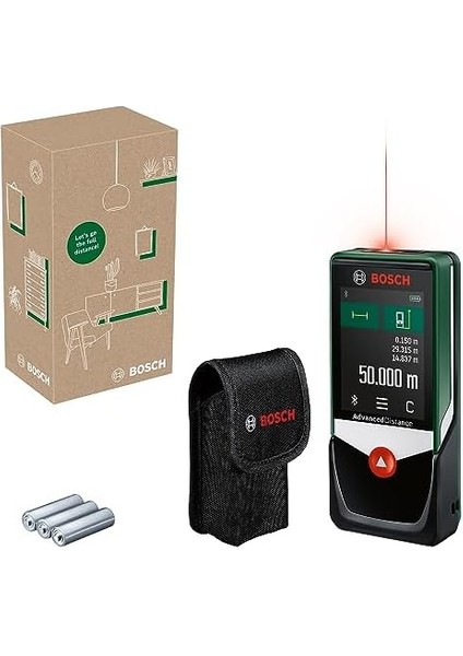 Home & Garden Advanceddistance 50C Lazerli Uzaklık Ölçer (50M Çalışma Alanı, 4 Sn. Ölçme Süresi, 3 x Aa Pil, Saklama Kutusu)