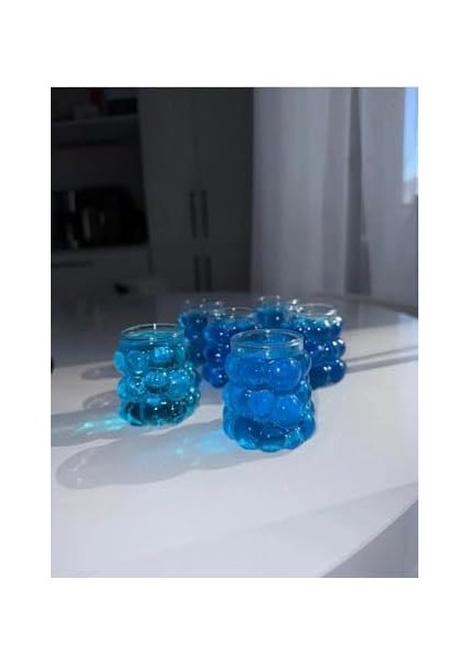 Boncuk Kahve Yanı Bardak 6'lı Mini Üzüm Bardak Boncuk Şekilli Pinterest Bardak 75ML Isıya Dayanıklı