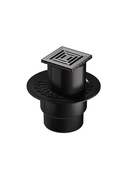 V-Flow Kare 5607320 Yalıtımlı Duş Kanalı, Alttan Çıkışlı, 10X10 Cm, Dk 800 Kapak, Mat Krom
