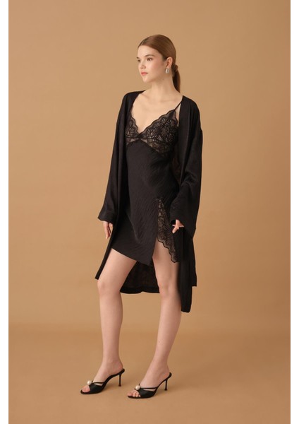 Ipek Saten Altılı Gelin Çeyiz Takımı - LX.25272 Black