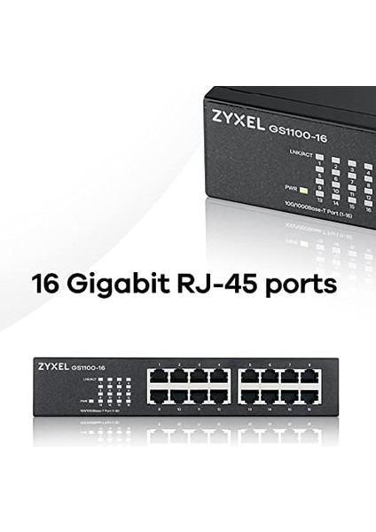 16-Port 10/100/1000 Gigabit Ethernet Unmanaged Switch | Fansız Tasarım