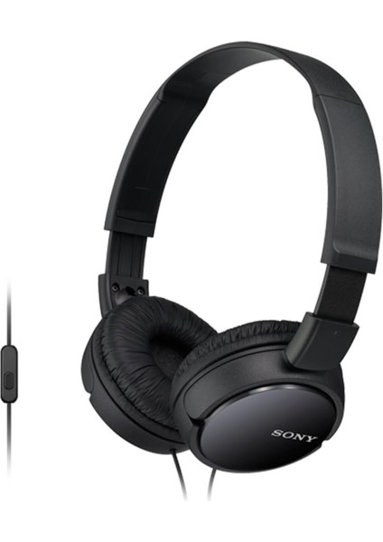 MDR-ZX110AP Kulak Üstü Kulaklık, 12 Hz - 22 Khz, 30 mm Sürücü, Siyah
