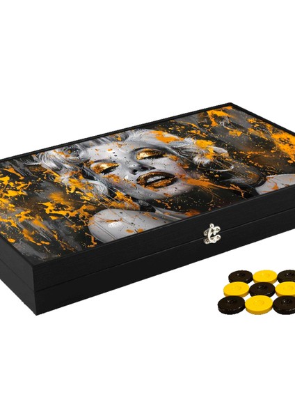 Yenigün Deri Tavla Takımı Marilyn Monroe Pul Hazneli Xxl