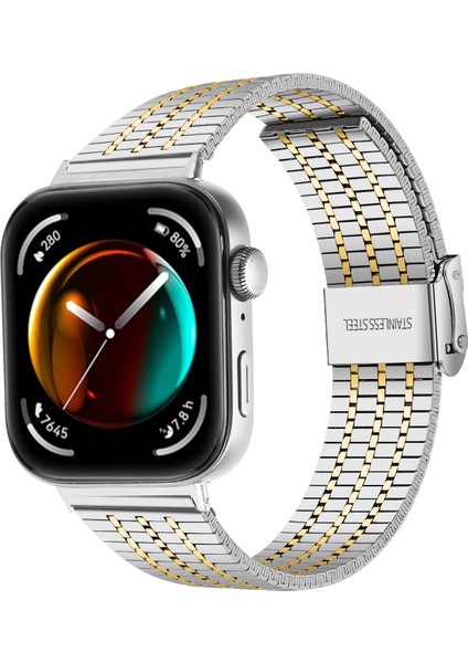 Huawei Watch Fit 4 & Watch Fit 4 Pro Uyumlu Kordon A+Kalite Metal Paslanmaz Ayarlanabilir Kordon