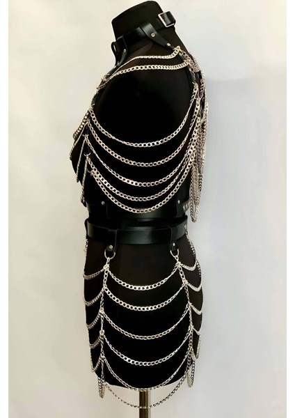 Zincirli Crop ve Etek Harness Alt Üst Takım L/xl modelleri
